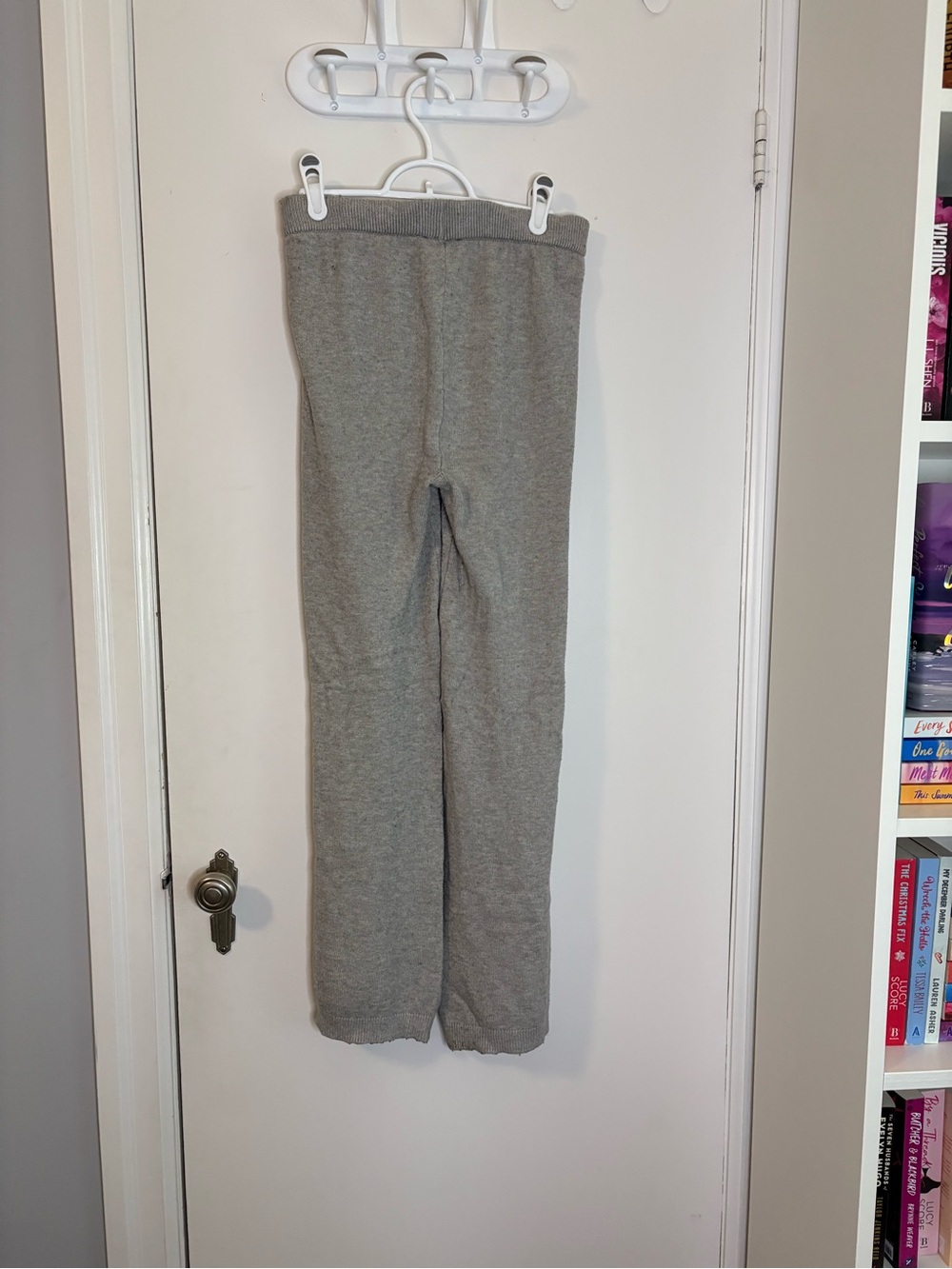 Pink Rose Gray Girls Knit Sweatpants
